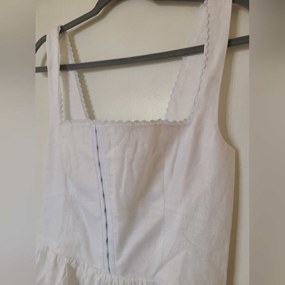 NWT Reformation Linen White Midi Dress - Picture 5 of 9